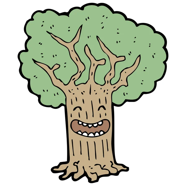 幸せな木の漫画 — ストックベクタ