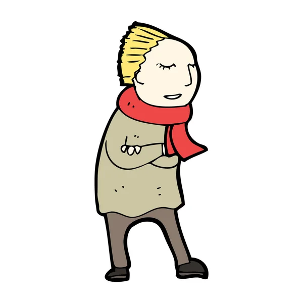 Femme froide dessin animé — Image vectorielle