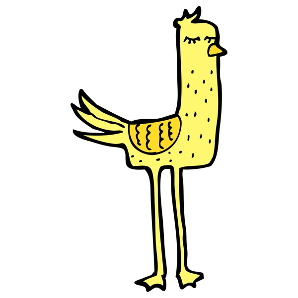 Cantando uccello cartone animato — Vettoriale Stock