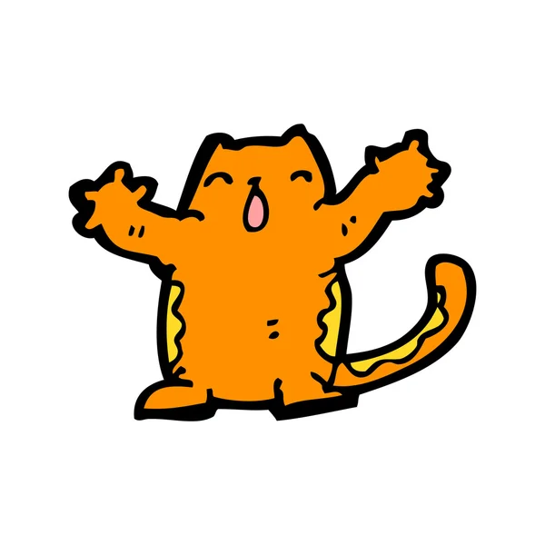 Ginger gato de dibujos animados — Vector de stock
