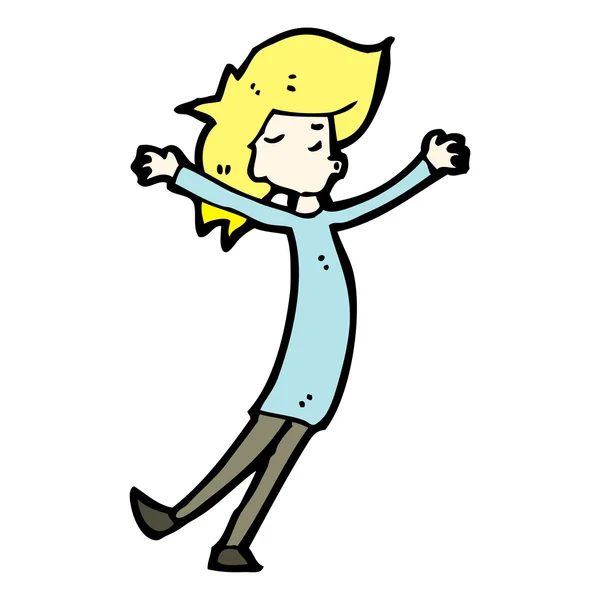 Blond man dancing cartoon — Stock Vector