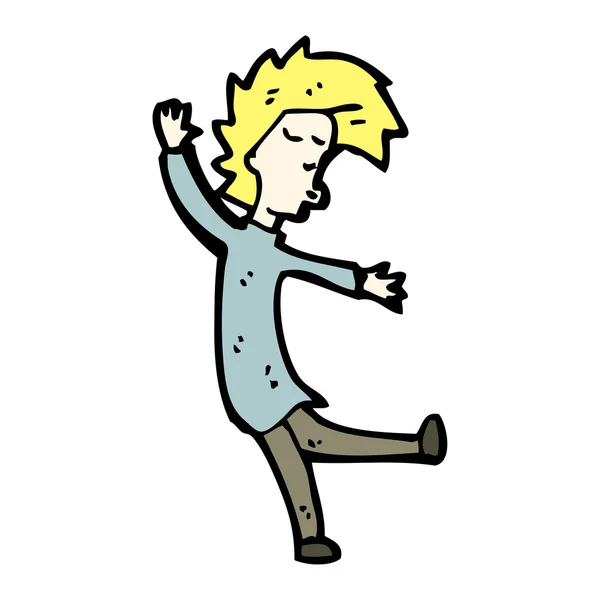 Homme blond dansant dessin animé — Image vectorielle