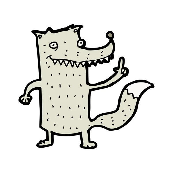 Glücklicher Wolf-Cartoon — Stockvektor