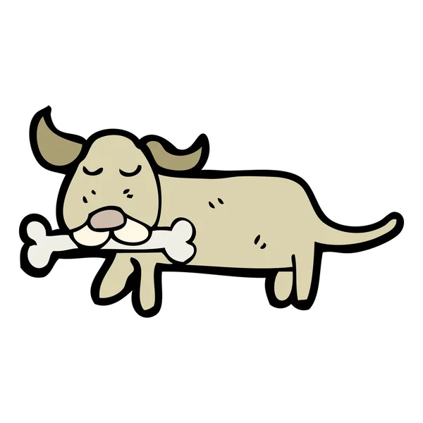 Dog with bone cartoon — Stock Vector