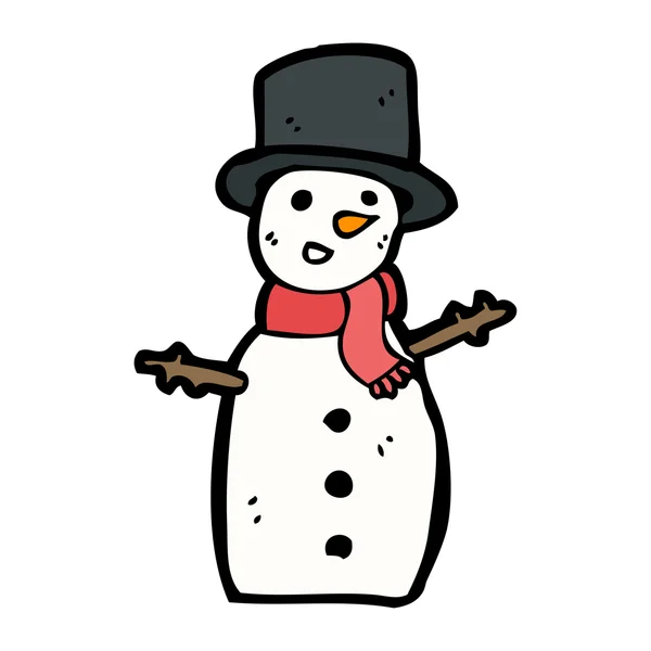 Desenhos animados do boneco de neve — Vetor de Stock