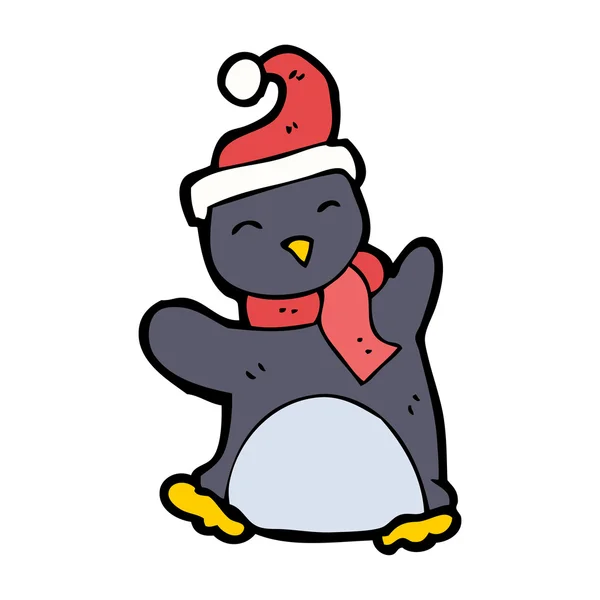 Funny cartoon penguin — Stock Vector