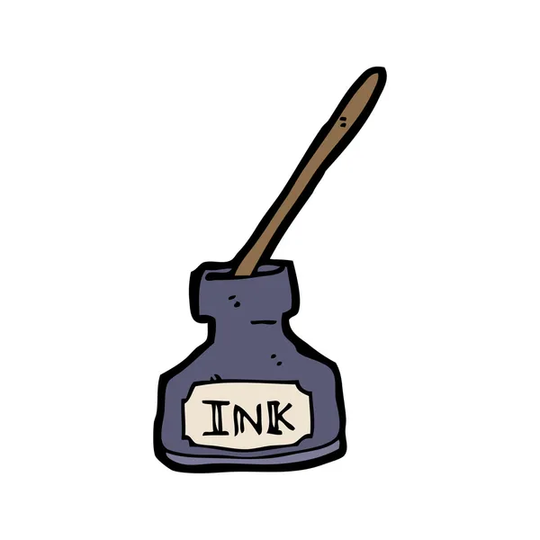 Ink pot cartoon — Stock Vector