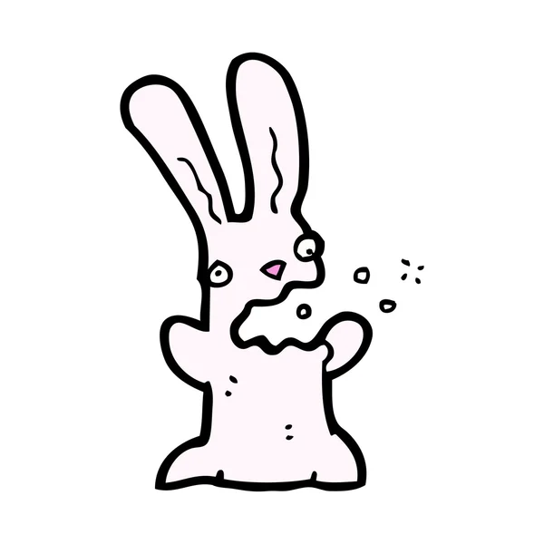Karikatür tavşan geğirme — Stok Vektör