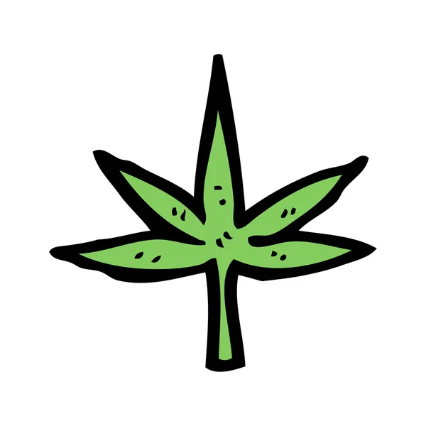 Feuille de marijuana dessin animé — Image vectorielle