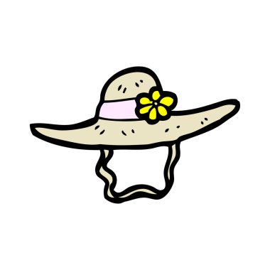 karikatür hasır şapka