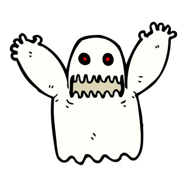 Spooky haykıran halloween hayalet çizgi film