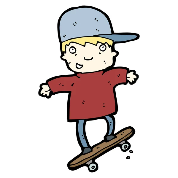 Skateboarding miúdo desenho animado — Vetor de Stock