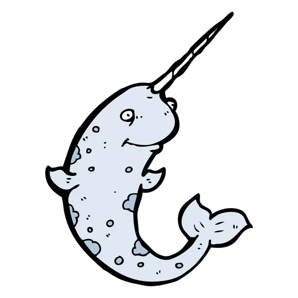 Cartoon narwhal — Stock Vector