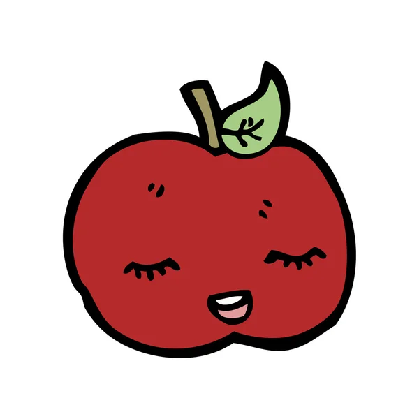 Lindo dibujo animado manzana — Vector de stock