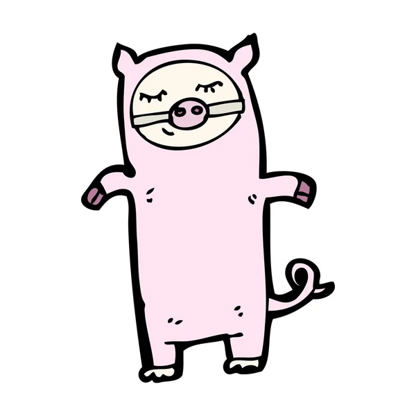 Cartoon pig costume — Stock Vector