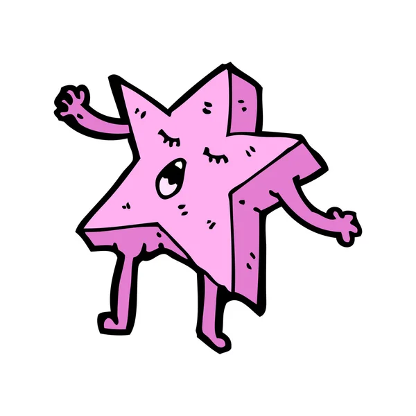 Personagem de estrela rosa dos desenhos animados — Vetor de Stock