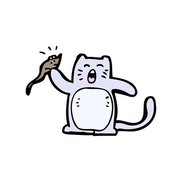 Cartoon Chat Manger Souris Image Vectorielle Par Lineartestpilot C Illustration