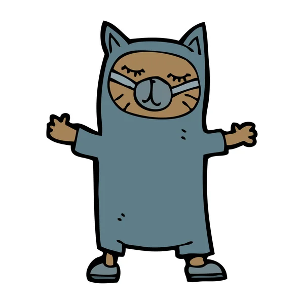 Kreslená kočka kostým — Stockový vektor