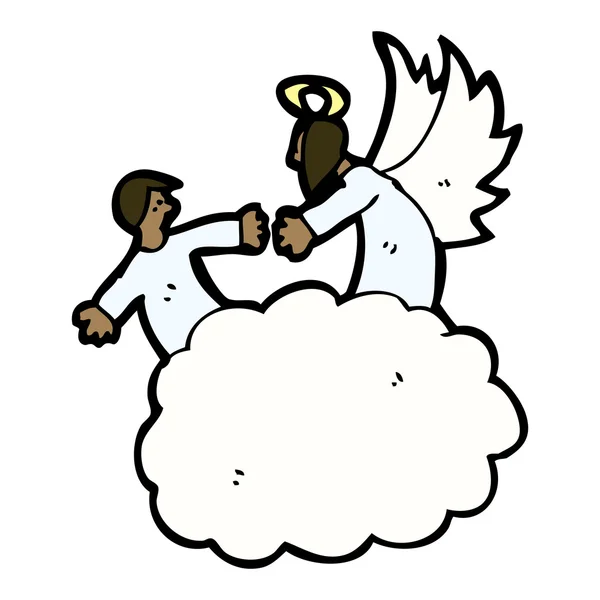 Angel on cloud cartoon — Stock Vector