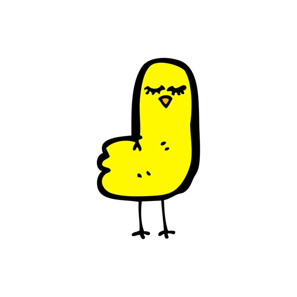 Marcher dessin animé oiseau jaune — Image vectorielle
