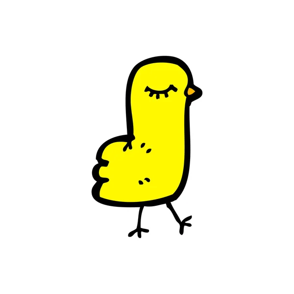 Marcher dessin animé oiseau jaune — Image vectorielle