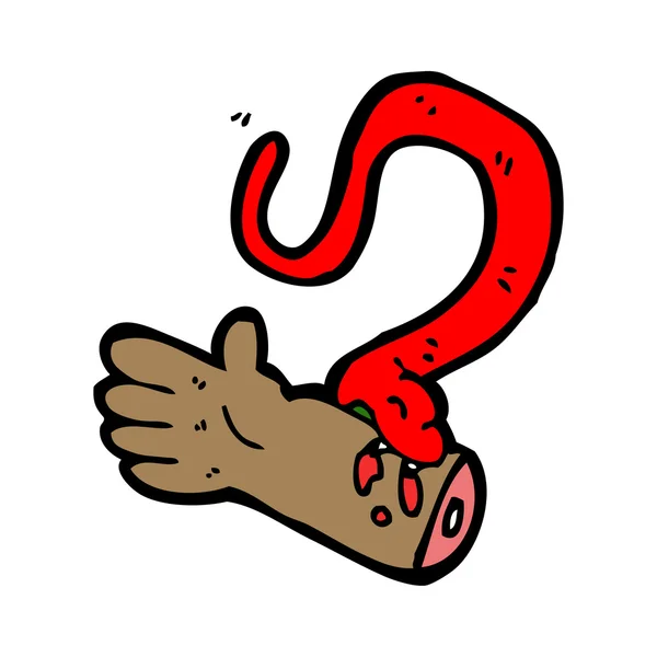 Cartone animato serpente morso cartone animato — Vettoriale Stock