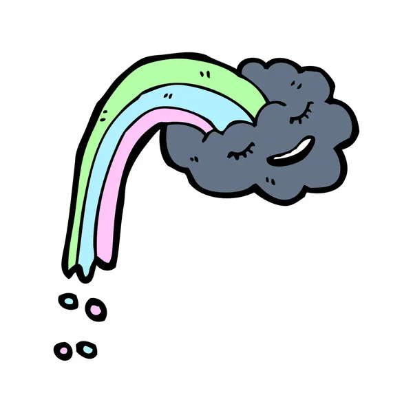 Tekenfilm regenboog wolk — Stockvector