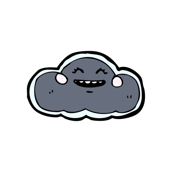Happy black cloud cartoon — Stock Vector