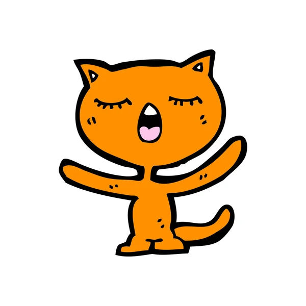 Gorda cabeza gato dibujos animados — Vector de stock