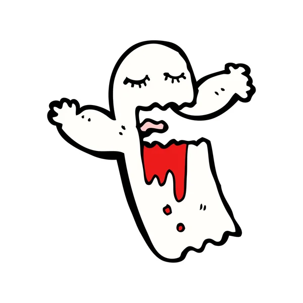 Espeluznante gritando halloween fantasma de dibujos animados — Archivo Imágenes Vectoriales