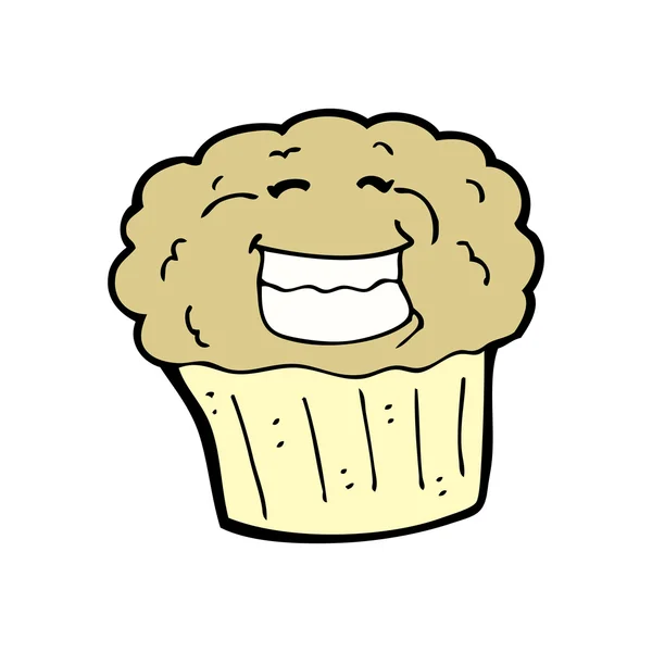 Gelukkig muffin cartoon — Stockvector