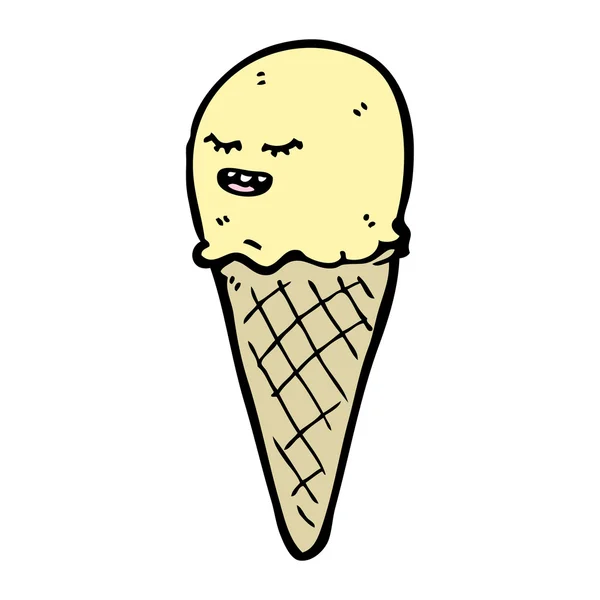 Feliz helado de dibujos animados — Vector de stock