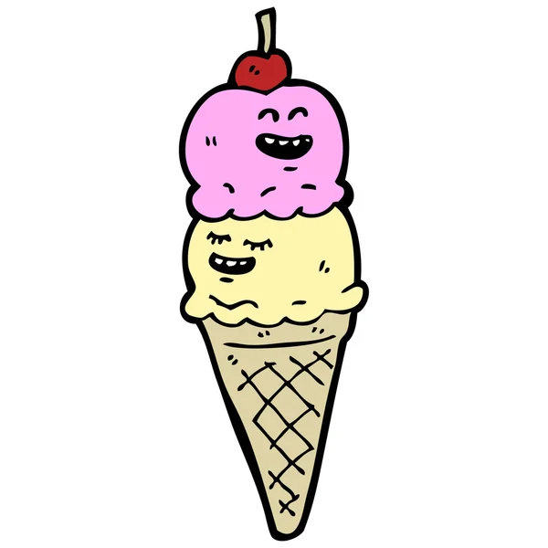 Feliz helado de dibujos animados — Archivo Imágenes Vectoriales