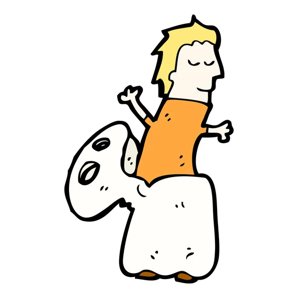 Ghost costume cartoon — Stock Vector