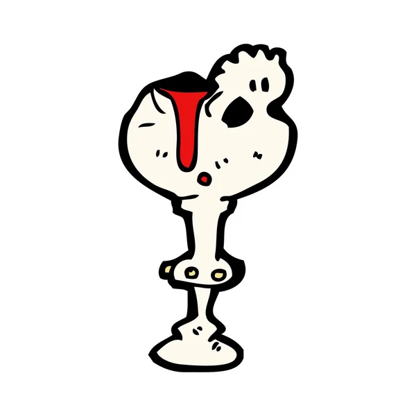 Schedel goblet cartoon — Stockvector