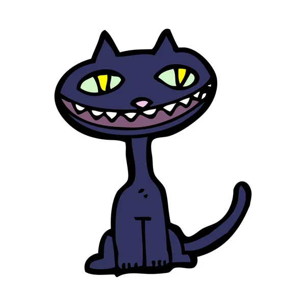 Malvado desenho animado gato preto — Vetor de Stock