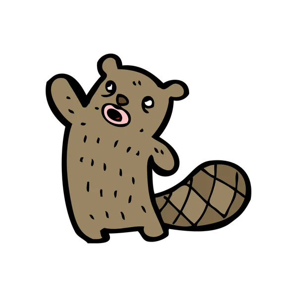Happy beaver cartoon — Stock Vector