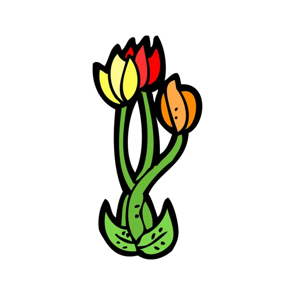 Tulips cartoon — Stock Vector