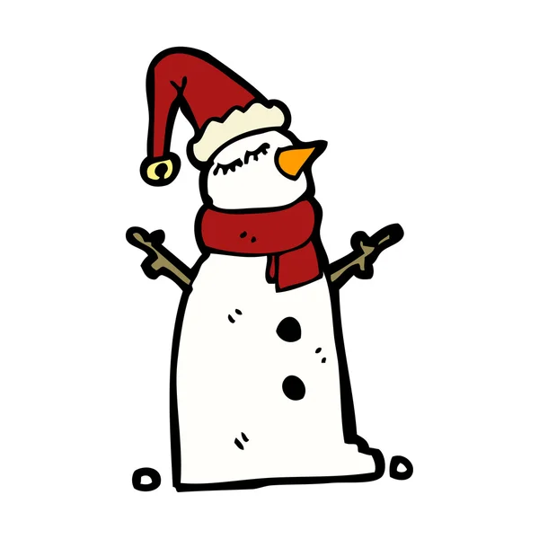Illustratie van cute cartoon sneeuwpop — Stockvector
