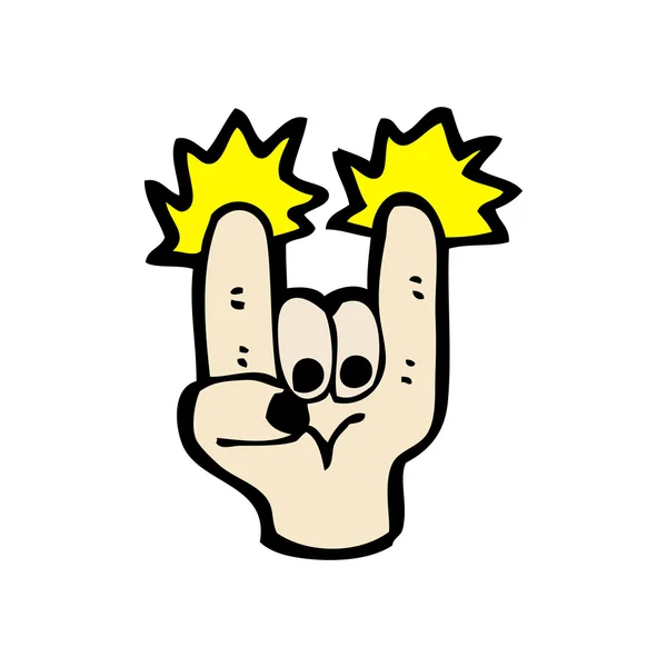 Rock hand symbool cartoon — Stockvector