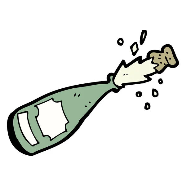 Bottiglia di champagne cartone animato — Vettoriale Stock