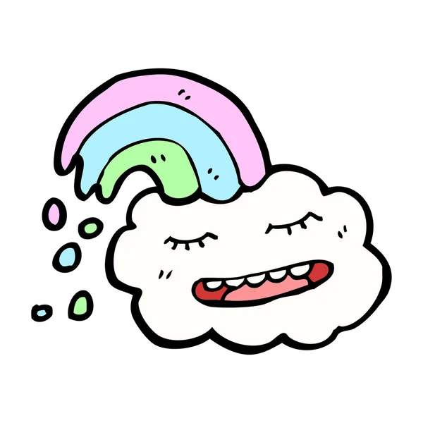 Cartoon rainbow cloud — Stock Vector