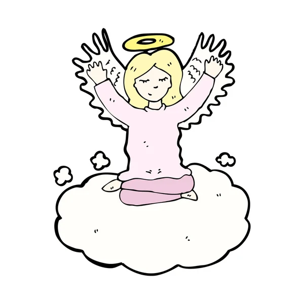 Engel sitzt auf der Wolke — Stockvektor
