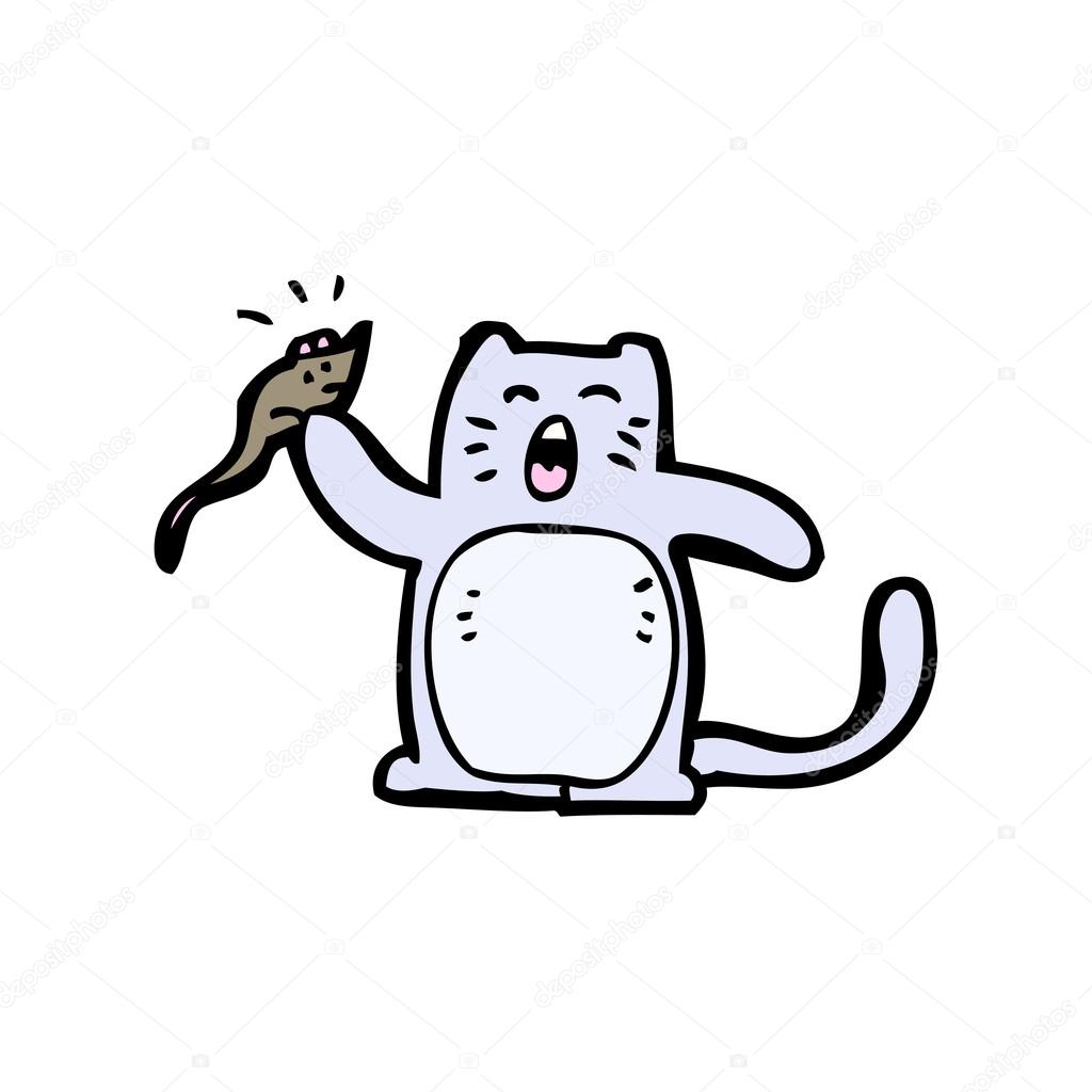 Cat About To Cook A Mouse Cartoon Stock Vector C Lineartestpilot