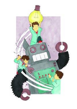 Çocuk robot karikatür oluşturma