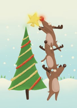 bir Noel ağacı süsleme Ren geyiği