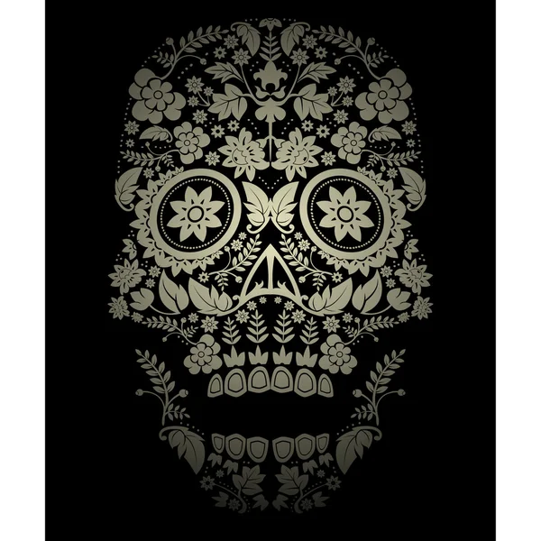 Day of the dead skull spooky background — Stock Vector