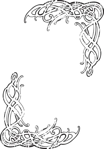 Handgetekende bloemranden — Stockvector