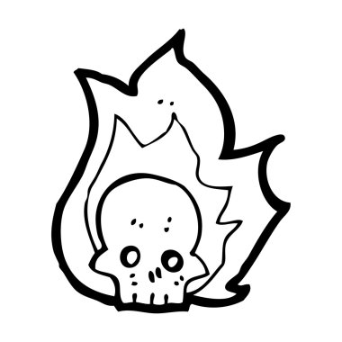 insan kafatası alev ile