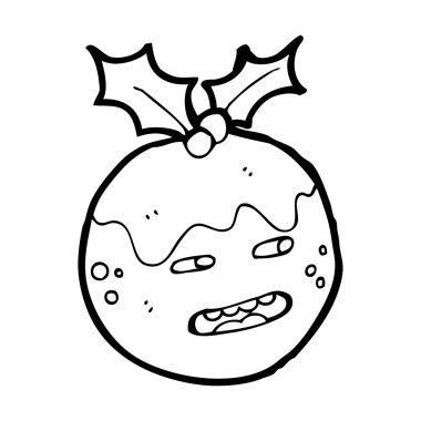 karikatür Noel pudding